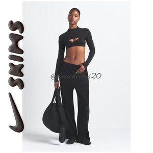 NIKE x SKIMS Matte Tricot Side Snaps Pant Obsidian NWOT